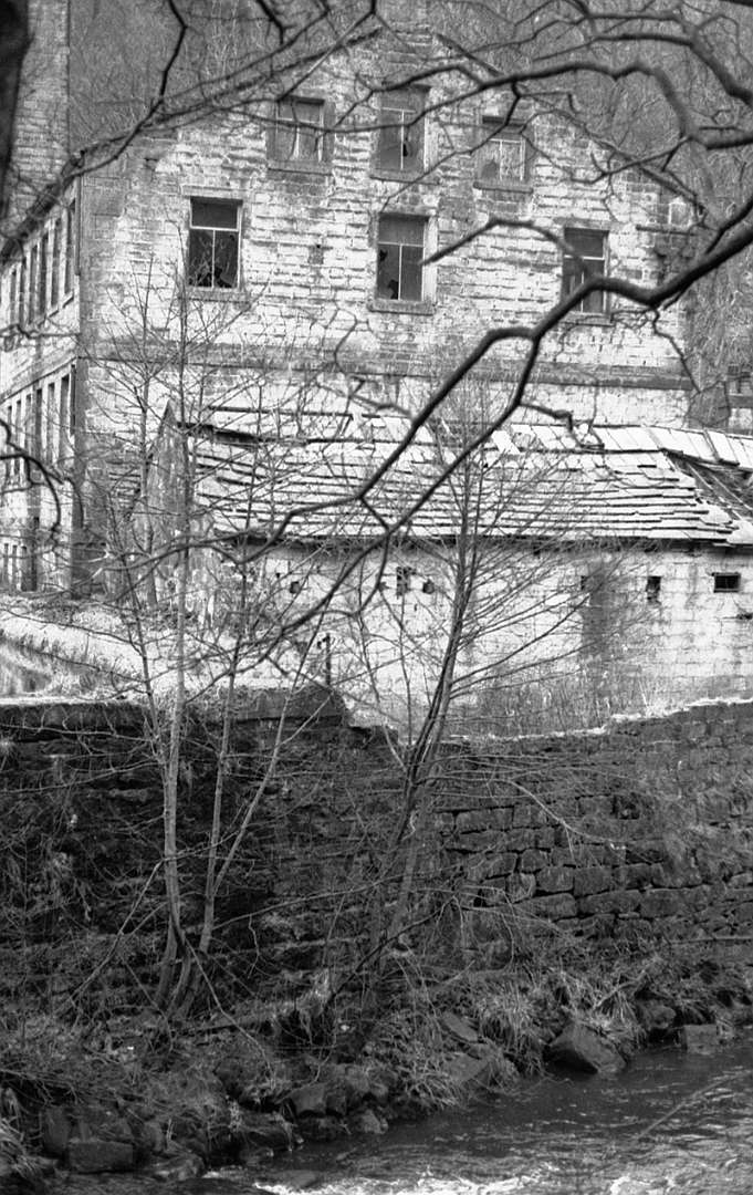 Former cotton mill - Gibsons Mill, Hardcastle Crags Yorkshire, as seen in 1974